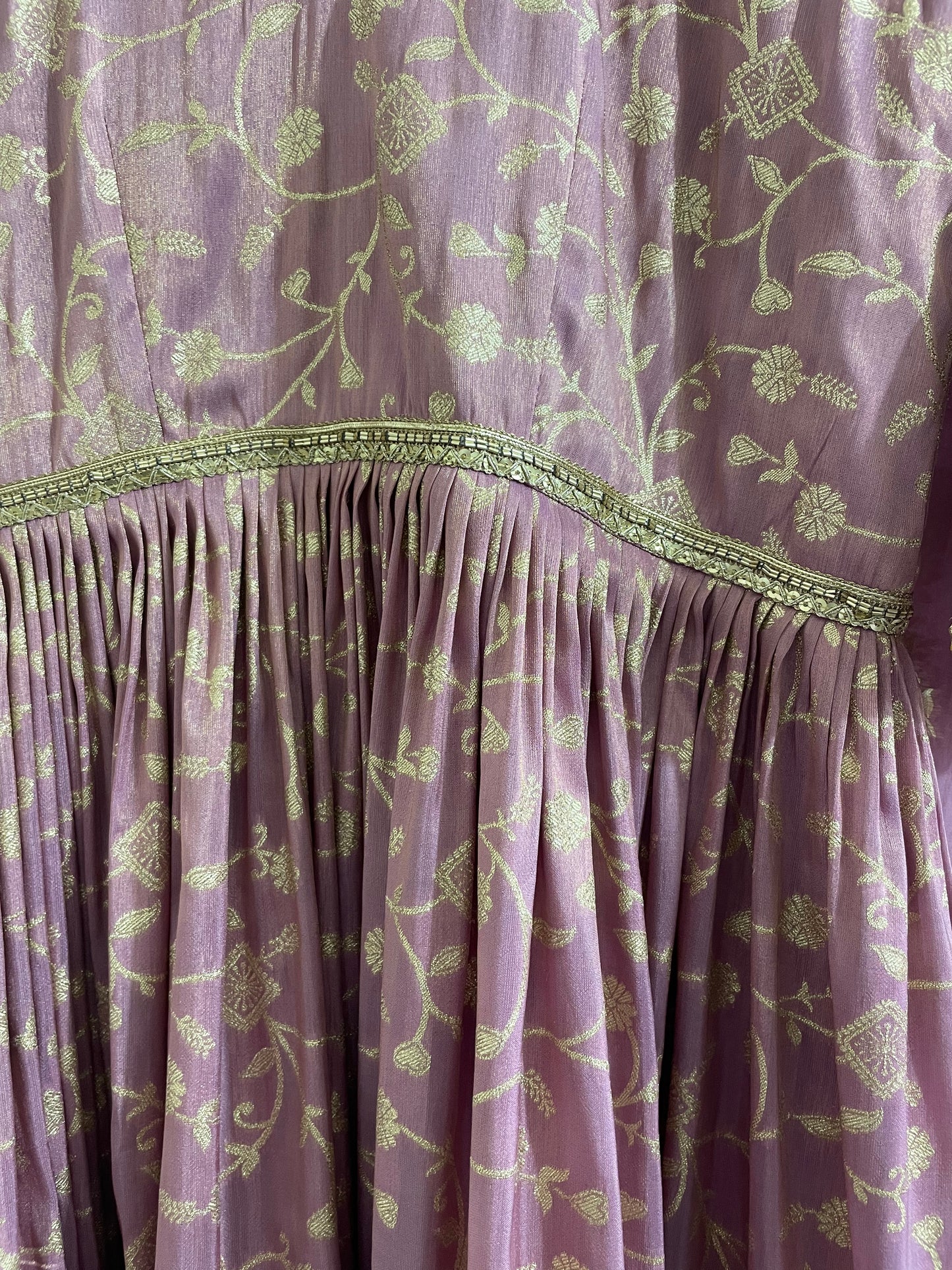 Purple tissue silk anarkali salwar kameez suit for women