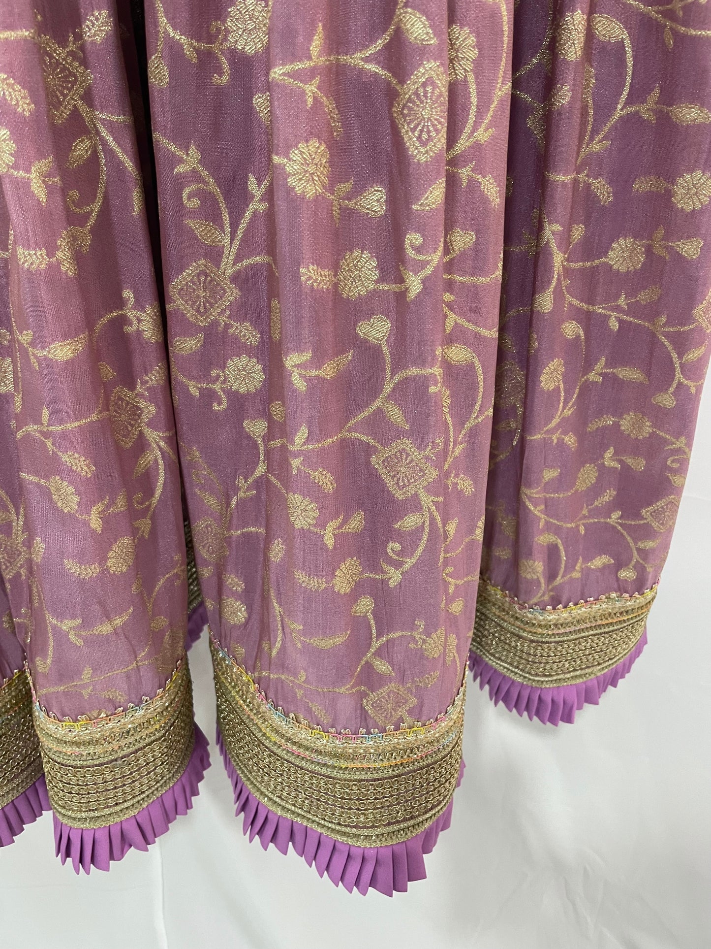 Purple tissue silk anarkali salwar kameez suit for women