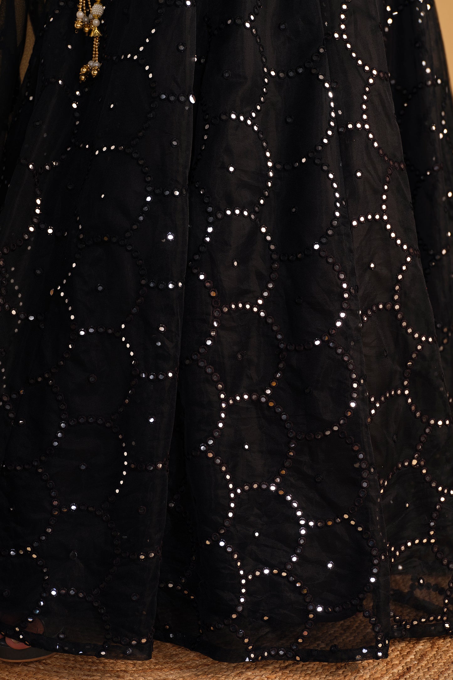 Elegant Black Sequin Lehenga Set