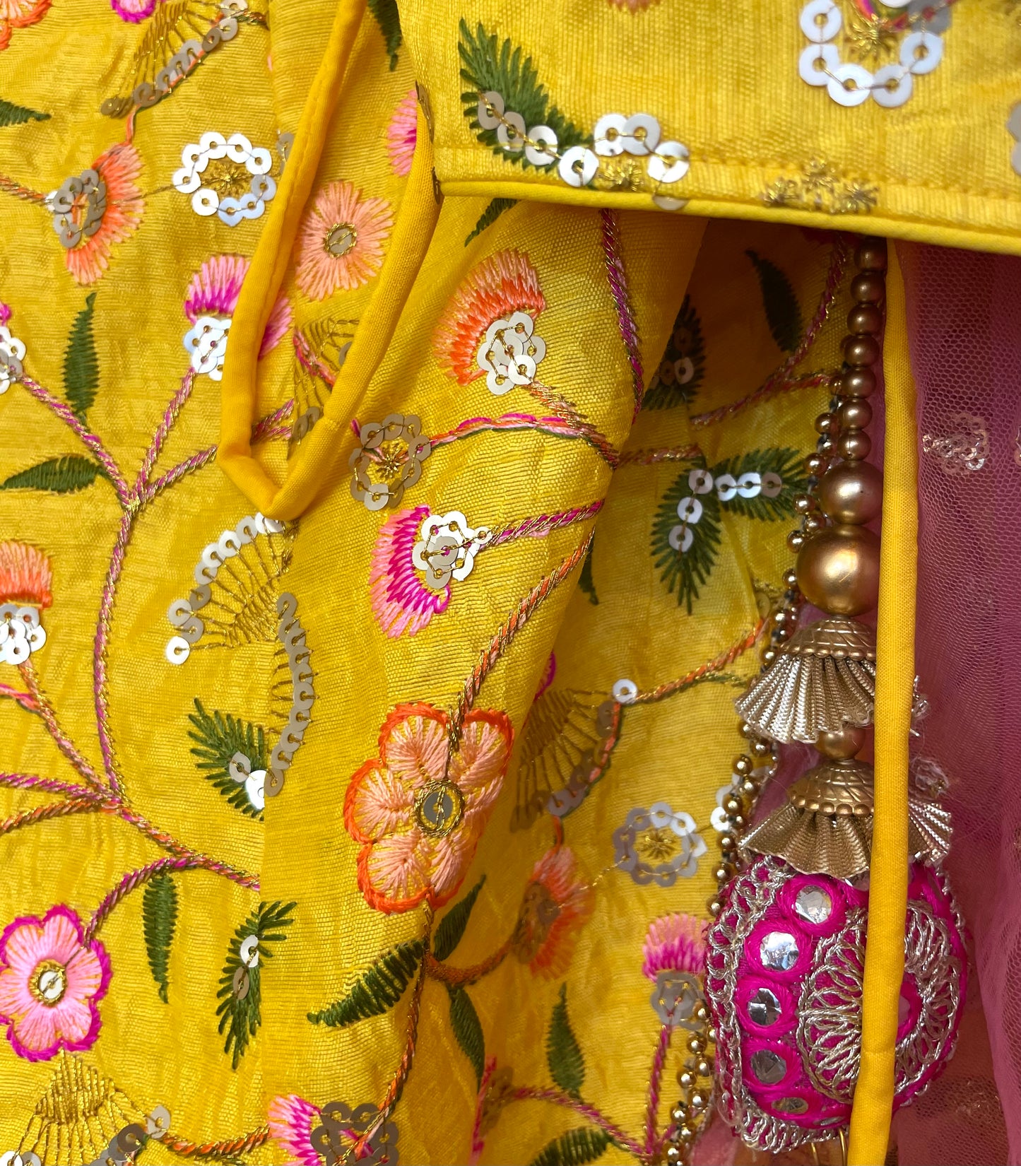 Lehenga for Haldi Function Indian Ethnic Embroidered Yellow Outfit