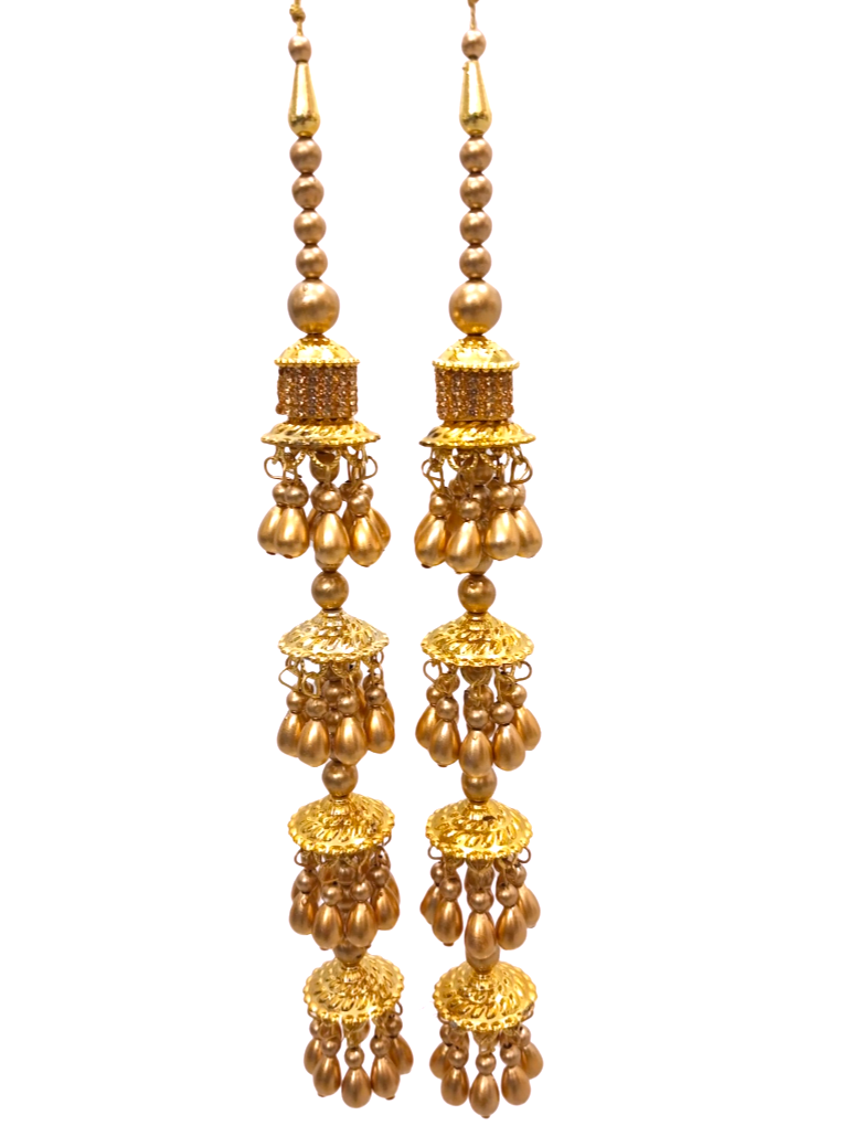 Golden Beaded Tassels for Bridal Lehenga Choli