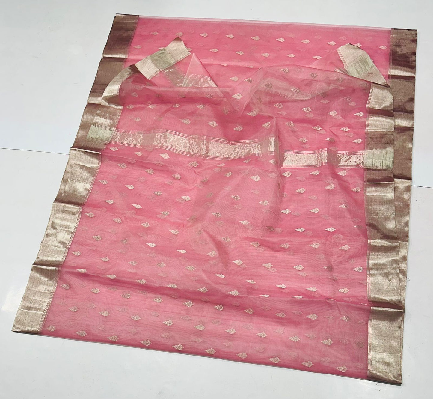 Blush Pink Katan Silk Saree with Zari Woven Motifs