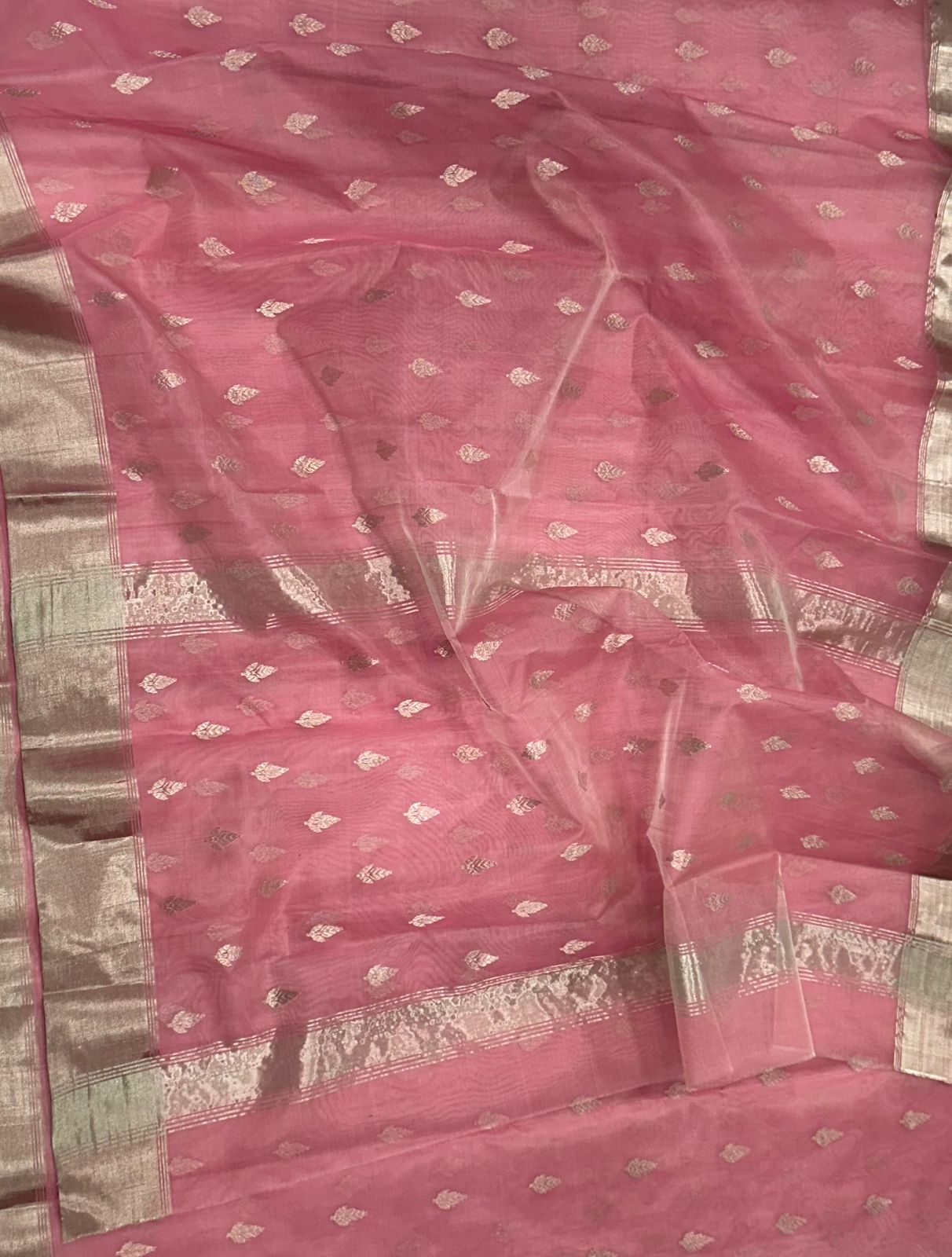 Blush Pink Katan Silk Saree with Zari Woven Motifs