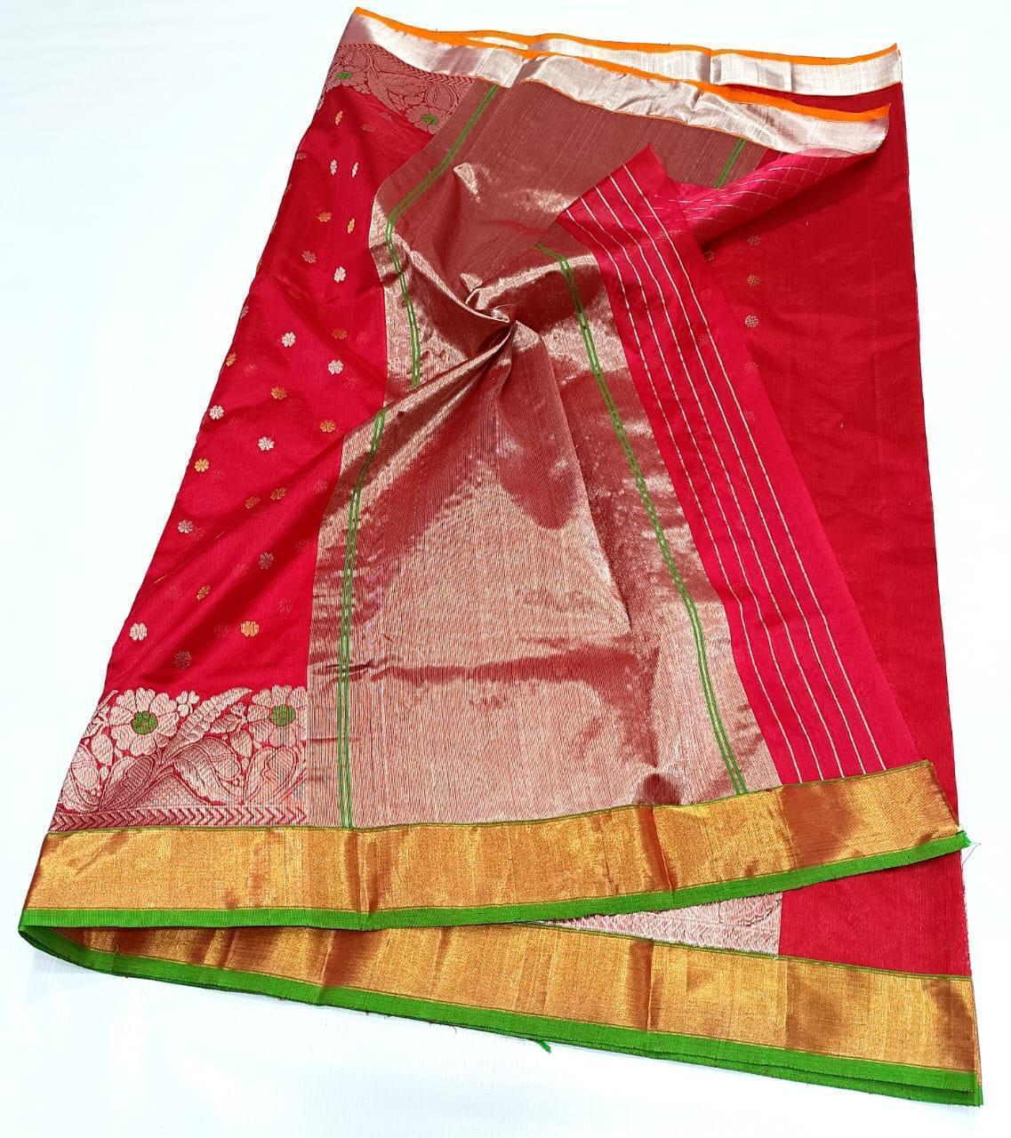 Radiant Pink & Gold Pattu Silk Saree with Intricate Embroidery