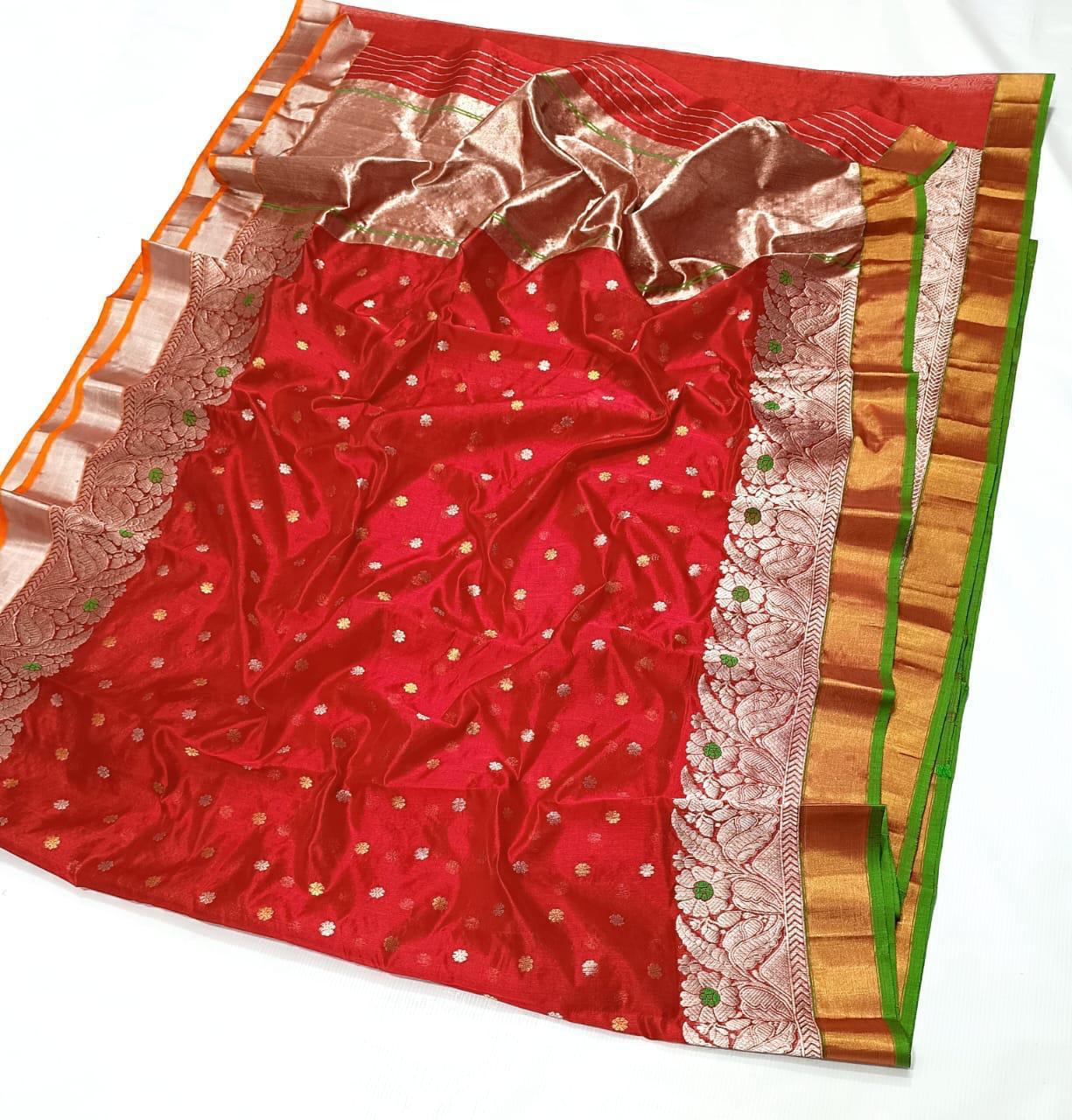 Radiant Pink & Gold Pattu Silk Saree with Intricate Embroidery