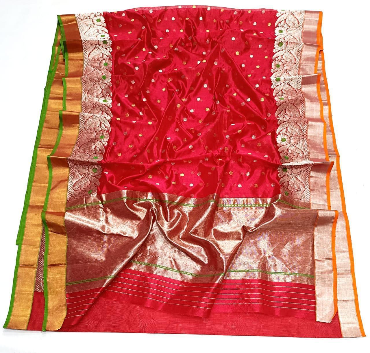 Radiant Pink & Gold Pattu Silk Saree with Intricate Embroidery