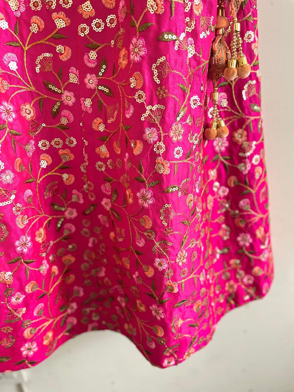 Radiant Rani Pink Embroidered Lehenga Set