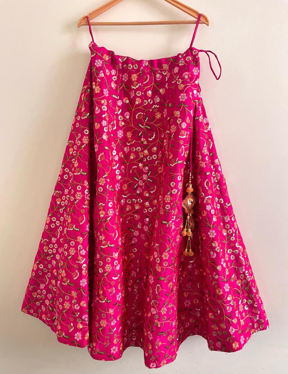 Radiant Rani Pink Embroidered Lehenga Set