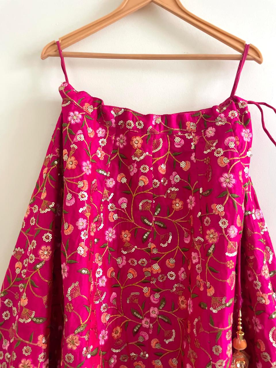Radiant Rani Pink Embroidered Lehenga Set