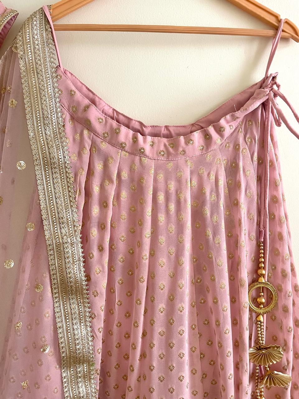 Baby Pink Sequin Work Lehenga Set