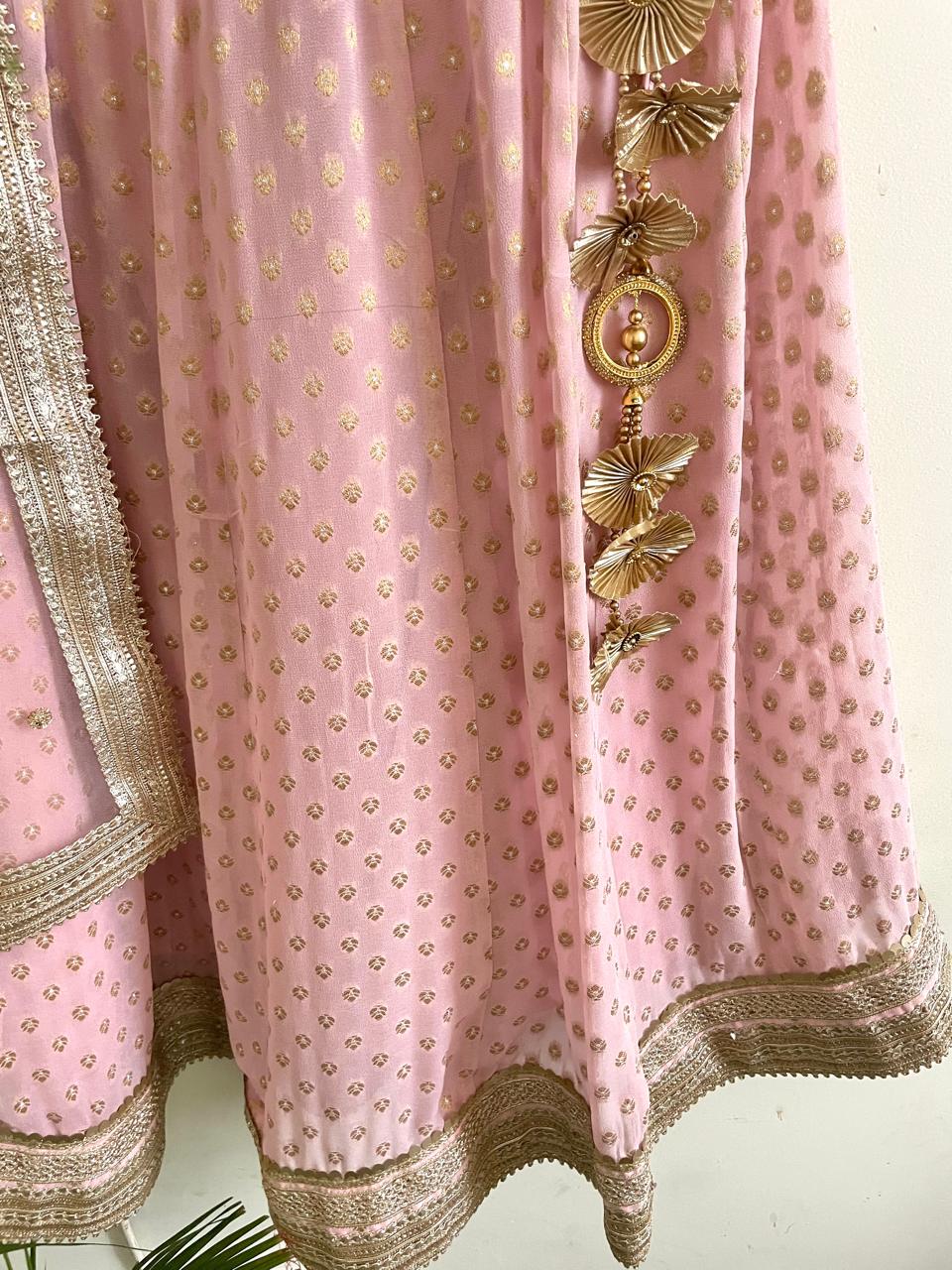 Baby Pink Sequin Work Lehenga Set