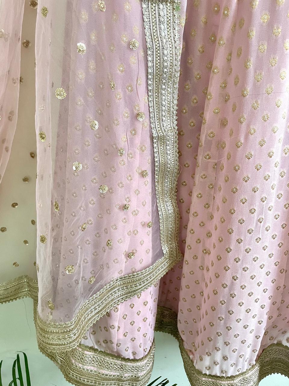 Baby Pink Sequin Work Lehenga Set