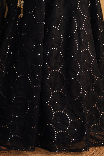 Elegant Black Sequin Lehenga Set