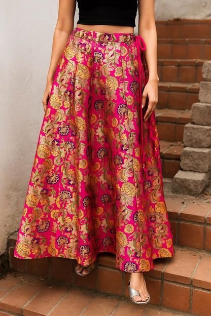 Ready to wear Brocade Skirt for women Girls - Custom Stitched
