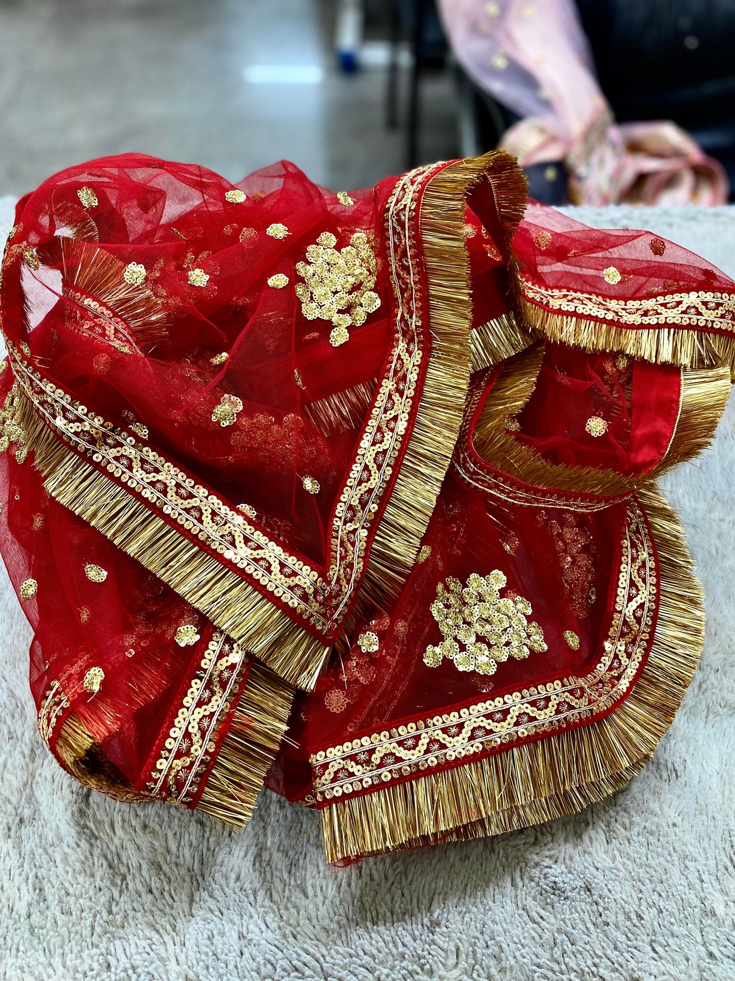 Red Bridal Dupatta for Wedding