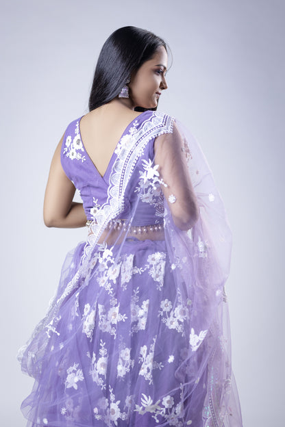 Purple lightweight lehenga for wedding