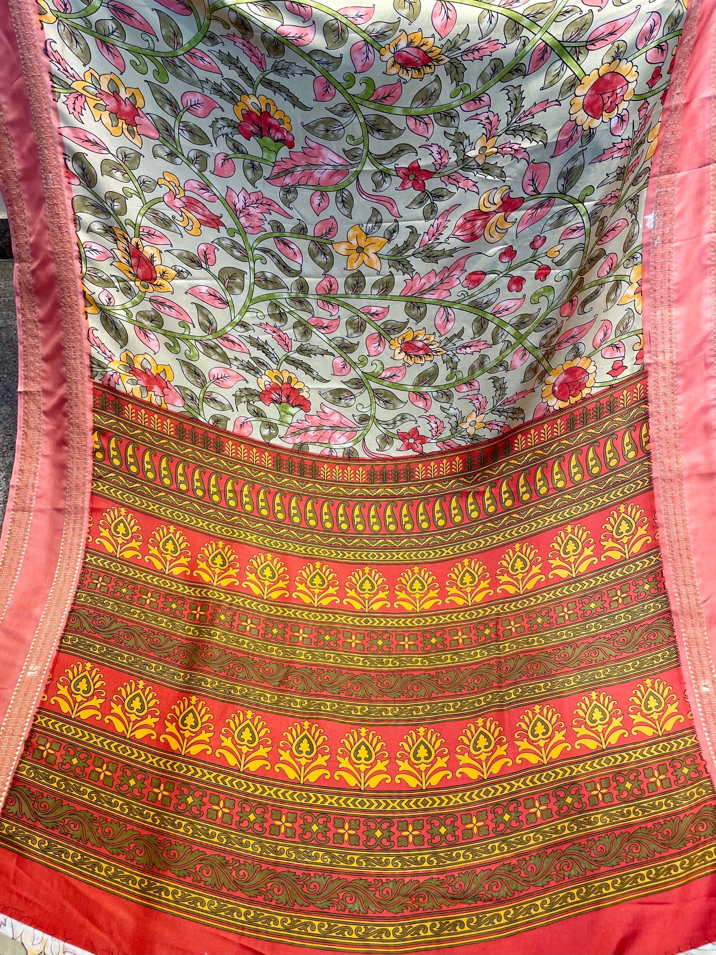 Tussar silk saree with pink blouse