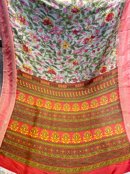 Tussar silk saree with pink blouse