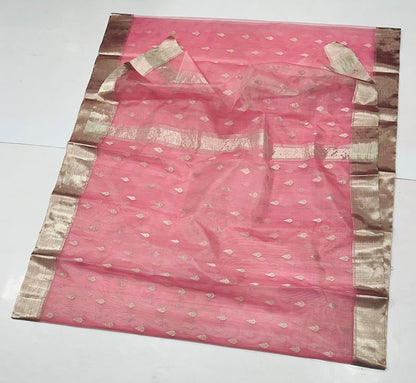 Blush Pink Katan Silk Saree with Zari Woven Motifs