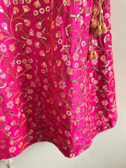 Radiant Rani Pink Embroidered Lehenga Set
