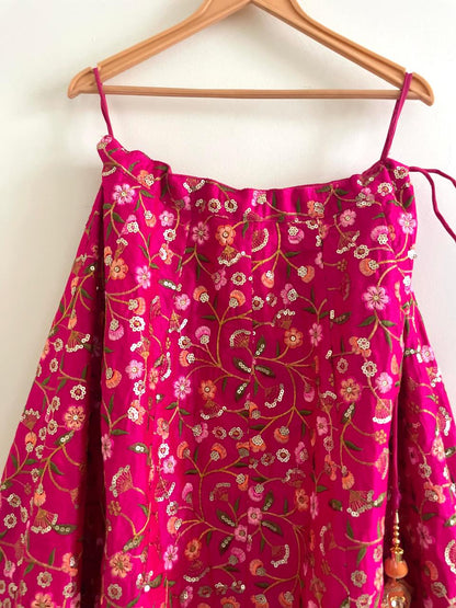 Radiant Rani Pink Embroidered Lehenga Set