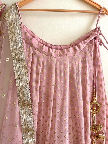 Baby Pink Sequin Work Lehenga Set