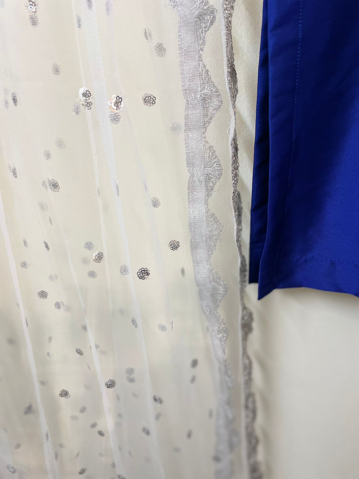 Royal Blue & Silver Sequin Salwar Kameez Set