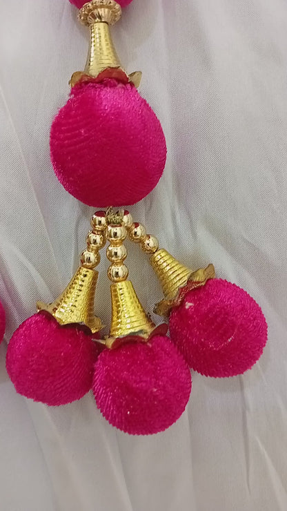 Pink Velvet Latkan for Lehenga Choli